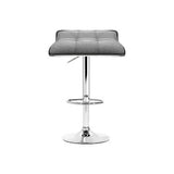 Coronet Bay grey faux linen gas lift swivel bar stool in a modern kitchen
