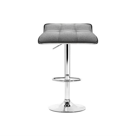 Coronet Bay grey faux linen gas lift swivel bar stool in a modern kitchen