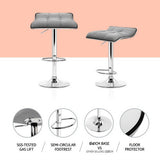 Side profile of Artiss linen bar stool showing chrome gas lift base — Allure Home Collections