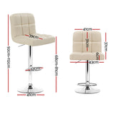 Pair of Artiss Noel beige gas lift bar stools in styled kitchen — Allure Home Collections