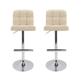 Artiss Noel beige PU leather gas lift bar stools set of 2 — Allure Home Collections