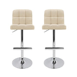 Close up of the sunderland bay gas lift bar stool beige seat and frame