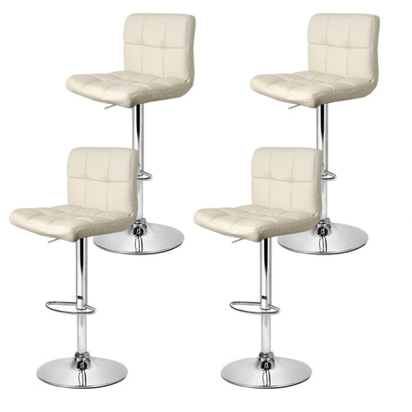 Artiss Beige Leather Gas Lift Bar Stools