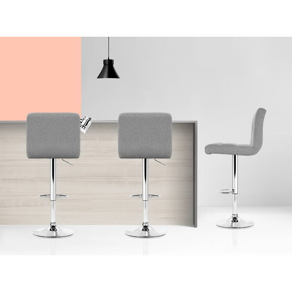 Artiss grey fabric bar stool seat close-up — Allure Home Collections