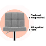Artiss grey fabric bar stool seat close-up — Allure Home Collections