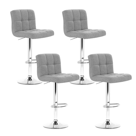 Set of 4 Artiss grey bar stools at white kitchen island — Allure Home Collections