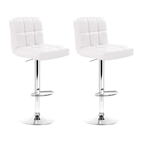 Artiss adjustable PU leather gas lift swivel bar stool pair for kitchen counter — Allure Home Collections