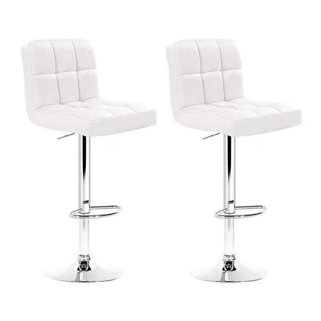 Artiss adjustable PU leather gas lift swivel bar stool pair for kitchen counter — Allure Home Collections