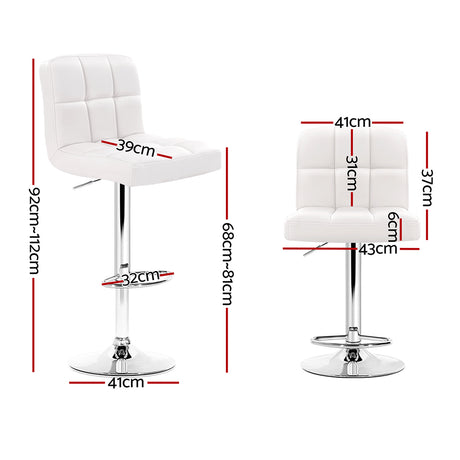 Two Artiss leather swivel bar stools at kitchen island — Allure Home Collections