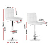 Artiss Noel Leather Gas Lift Bar Stool