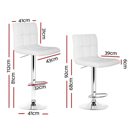 Artiss Noel Leather Gas Lift Bar Stool