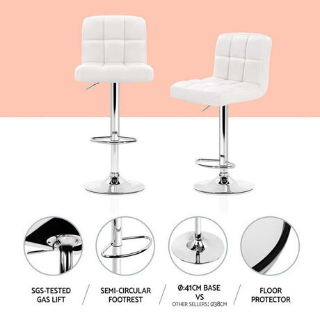Artiss Noel Leather Gas Lift Bar Stool