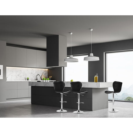 Two Artiss chrome base bar stools in contemporary kitchen — Allure Home Collections