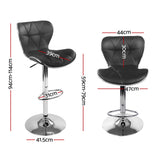 Set of 4 Artiss black gas lift bar stools at kitchen island — Allure Home Collections