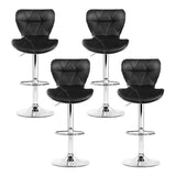 Side profile of Artiss black bar stool showing chrome gas lift base — Allure Home Collections