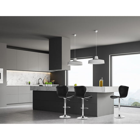 Artiss black bar stool chrome base and footrest ring detail — Allure Home Collections