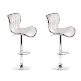 Artiss bar stool chrome gas lift lever and PU leather seat detail — Allure Home Collections