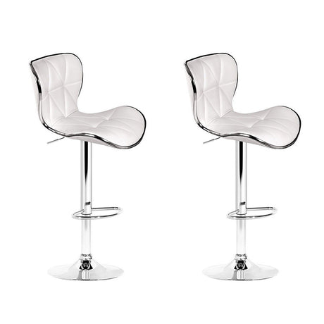 Artiss bar stool chrome gas lift lever and PU leather seat detail — Allure Home Collections