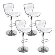 Artiss white leather gas lift bar stools set of 4 with chrome lever — Allure Home Collections