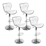 Artiss white leather gas lift bar stools set of 4 with chrome lever — Allure Home Collections