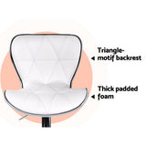Side profile of Artiss white leather bar stool showing chrome base — Allure Home Collections