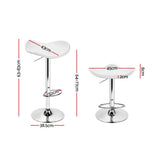 Artiss white bar stool PU leather seat and gas lift detail — Allure Home Collections