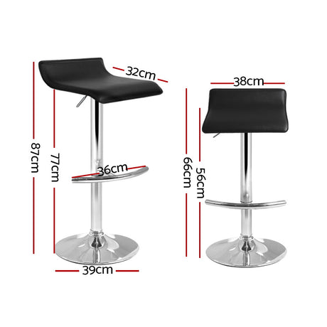 Artiss Sena black bar stool seat and gas lift detail — Allure Home Collections
