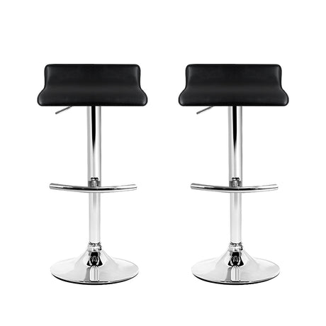 Two Artiss Sena black gas lift bar stools at kitchen counter — Allure Home Collections