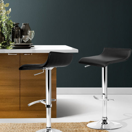 Artiss Sena black bar stool footrest and chrome base detail — Allure Home Collections
