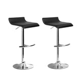 Two Artiss Sena black gas lift bar stools at white kitchen island — Allure Home Collections