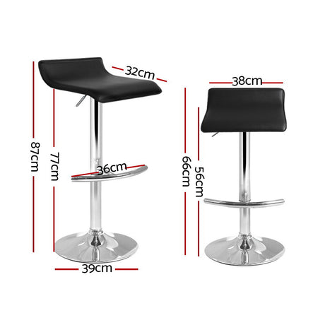 Set of 4 Artiss black gas lift bar stools at kitchen island — Allure Home Collections