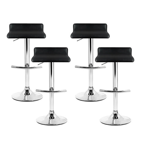 Side profile of Artiss black bar stool showing chrome gas lift — Allure Home Collections