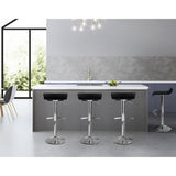 Artiss black bar stool chrome footrest ring and base detail — Allure Home Collections