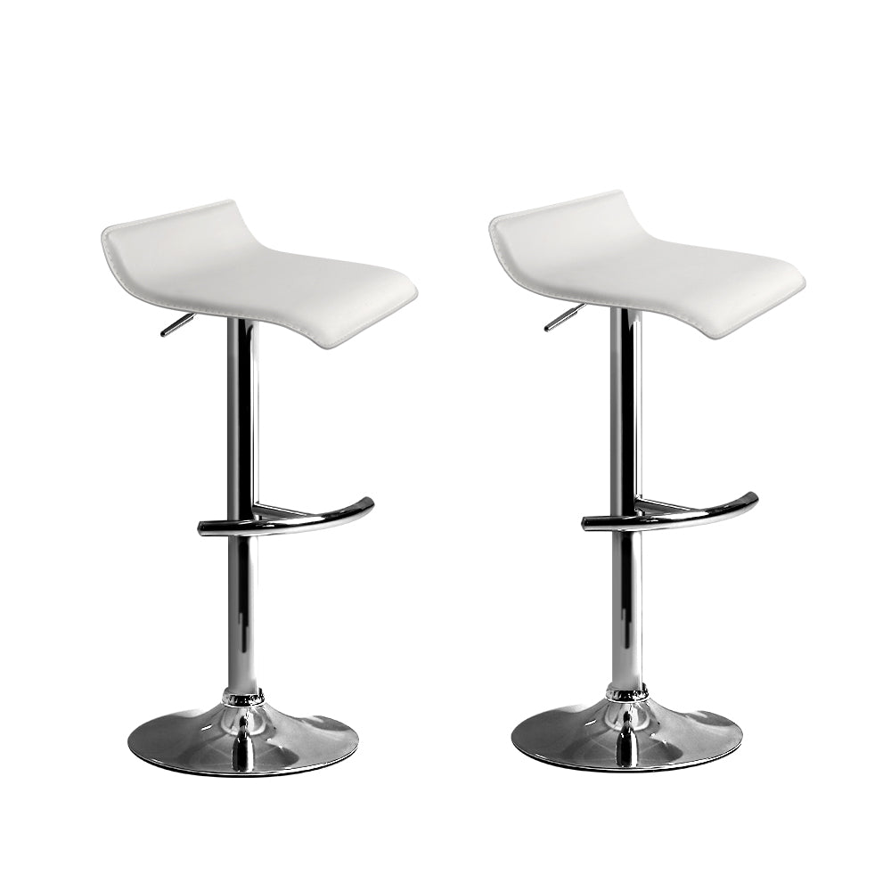 Artiss Sena white adjustable gas lift bar stools set of 2 — Allure Home Collections
