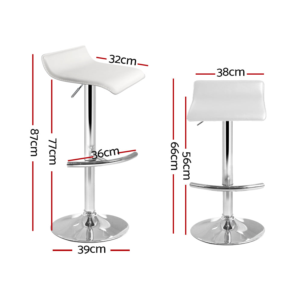 Artiss Sena white bar stool seat and gas lift detail — Allure Home Collections