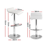 Artiss Sena white bar stool seat and gas lift detail — Allure Home Collections