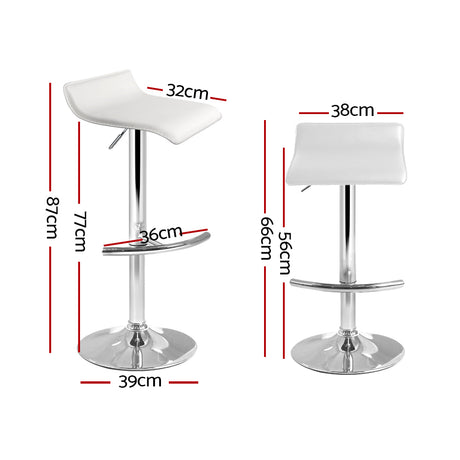 Artiss Sena white bar stool seat and gas lift detail — Allure Home Collections