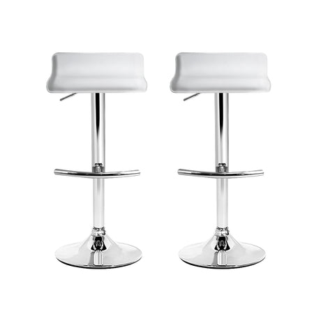 Two Artiss Sena white gas lift bar stools at kitchen counter — Allure Home Collections
