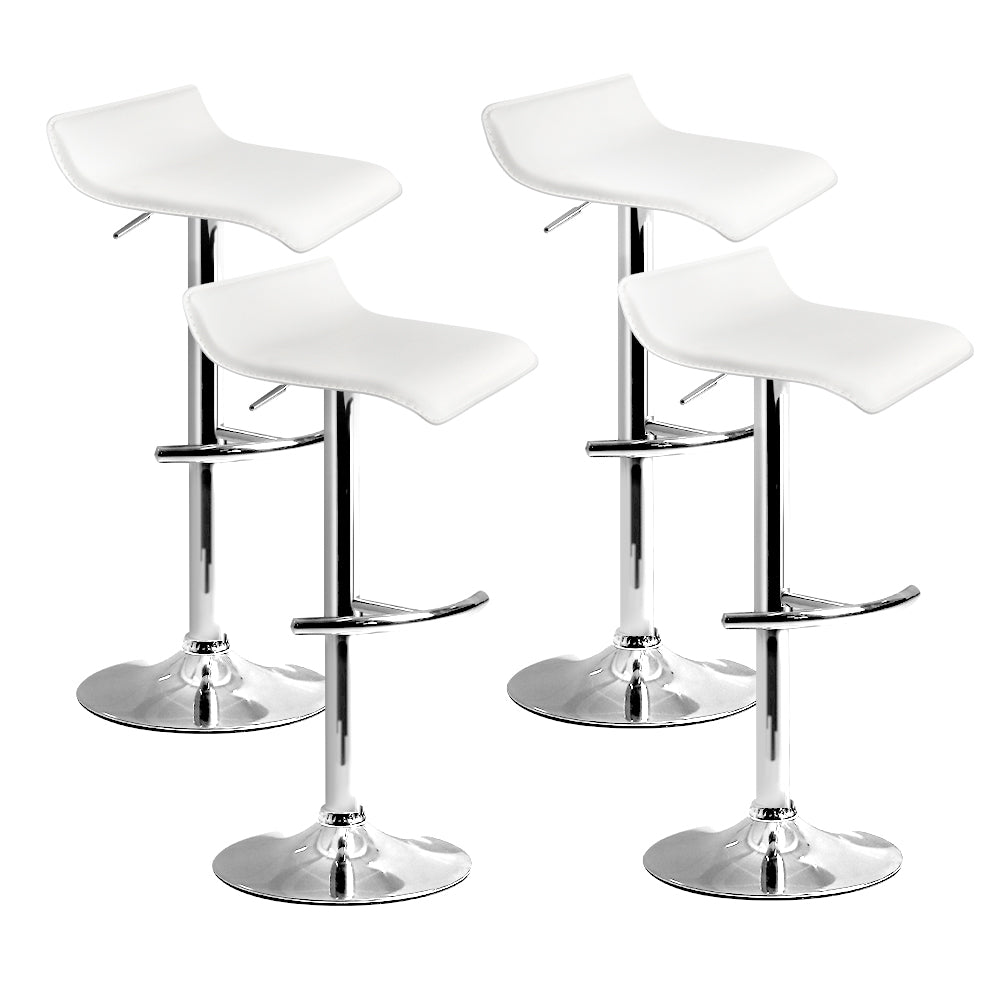 Artiss white adjustable gas lift bar stools set of 4 — Allure Home Collections
