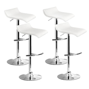 Black Rock white gas lift bar stools set of four with chrome bases