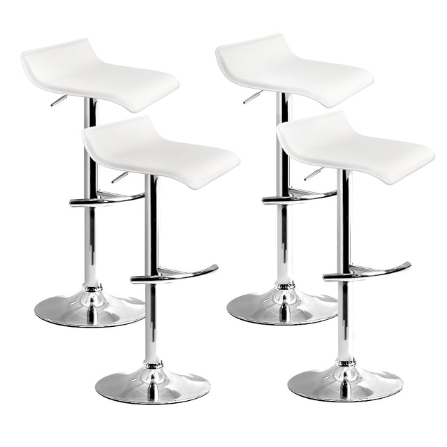 Artiss white adjustable gas lift bar stools set of 4 — Allure Home Collections