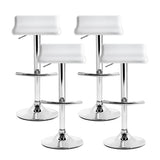 Set of 4 Artiss white gas lift bar stools at kitchen island — Allure Home Collections