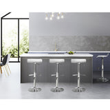 Four Artiss white adjustable bar stools in contemporary kitchen — Allure Home Collections