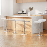 Artiss white bar stool chrome footrest ring and base detail — Allure Home Collections
