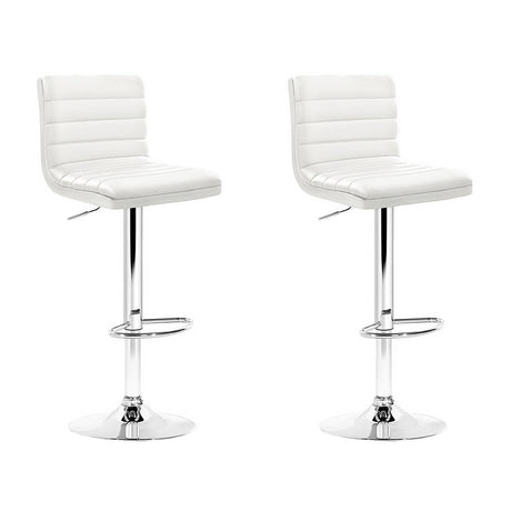 Artiss bar stool padded leather seat and gas lift detail — Allure Home Collections