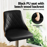 Artiss black bentwood bar stool seat close-up — Allure Home Collections