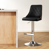 Artiss black bentwood bar stool chrome base and footrest detail — Allure Home Collections