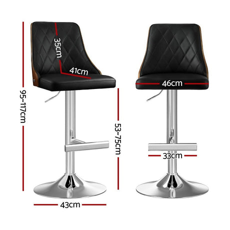 Canadian Bay black gas lift bar stool with bentwood backrest at a kitchen island
