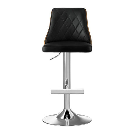 Canadian Bay black gas lift bar stool with bentwood backrest at a kitchen island