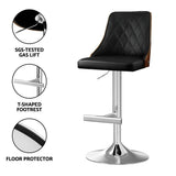 Artiss Black Leather Swivel Bar Stools (Set of 4)